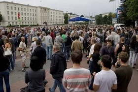 Збор удзельнікаў на плошчы Леніна. 29 чэрвеня.