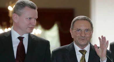  Міністр фінансаў Андрэй Харкавец і кіраўнік Нацбанка Пятро Пракаповіч.