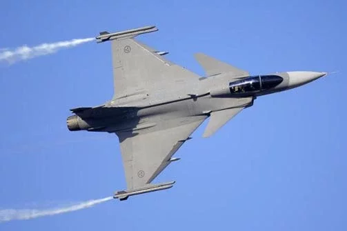 JAS39 Gripen шведских воздушных сил.