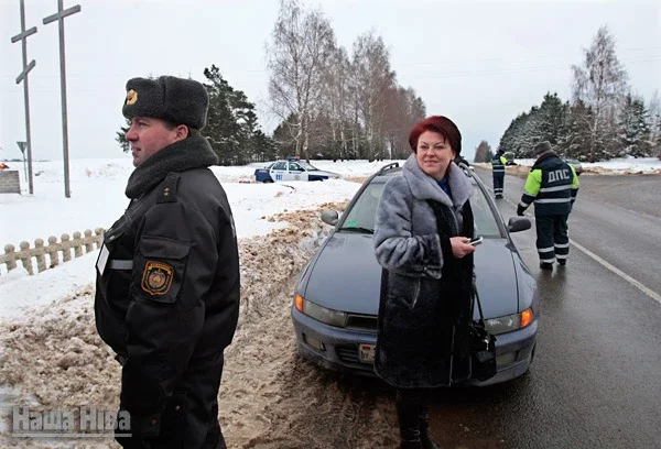 Па дарозе на Валожын машыну Анжалікі Борыс спынялі некалькі разоў.