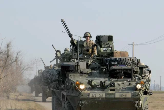 БМП Stryker 2-га кавалерыйскага палка ў Румыніі; breakingdefense.com