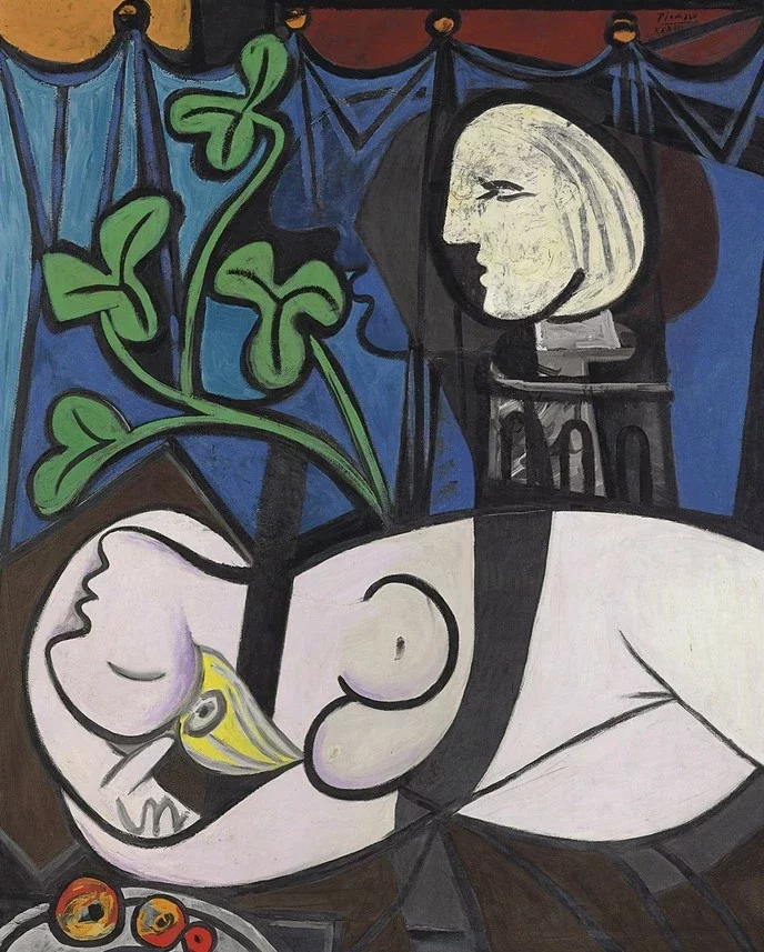 Пабла Пікаса «Аголеная, зялёнае лісце і бюст», 1932