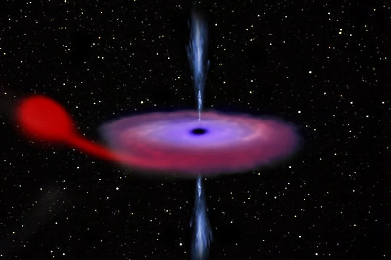 Черная дыра и звезда-компаньон в представлении художника. Иллюстрация: ESA/ATG medialab