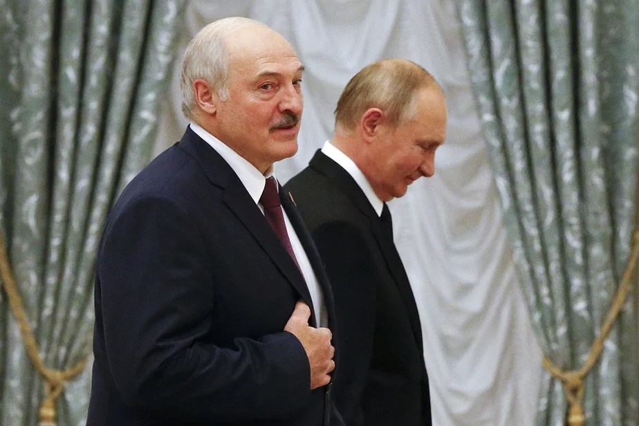Аляксандр Лукашэнка і Уладзімір Пуцін. Фота: AP