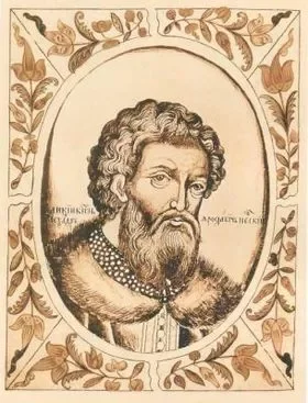  Аляксандр Неўскі. Мініятура з «Царского титулярника», 1672. Паводле Вікіпедыі