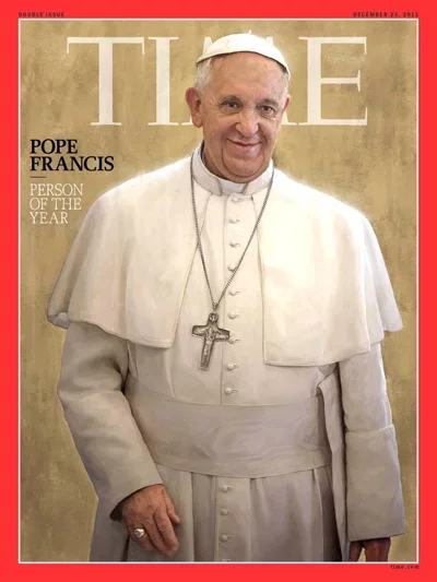 Часопіс Time назваў чалавекам года папу Францішка