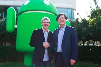 Кіраўнікі Google i Lenovo Лары Пэйдж і Ян Юаньцын, фота: @Google