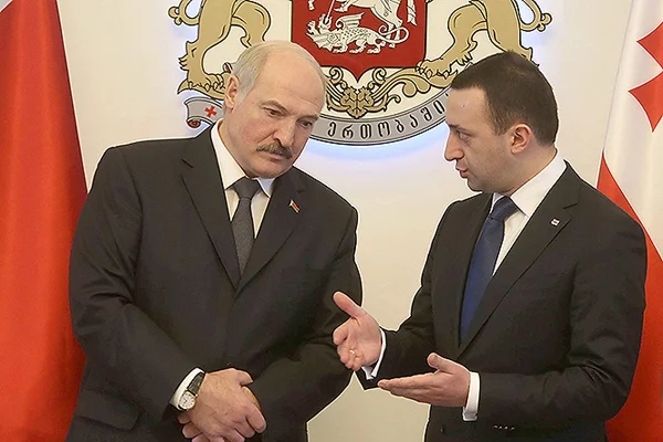 А. Лукашэнка з прэм'ерам Грузіі, 32-гадовым Іракліем Гарыбашвілі, president.gov.by