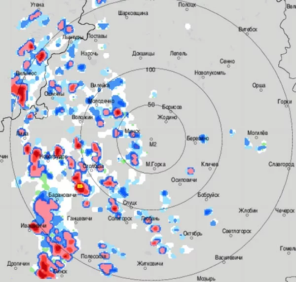 Па стане на 14:50, meteoinfo.by