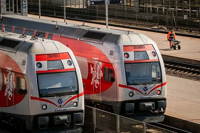 Цягнікі на вакзале ў Вільні. Фота: J. Stacevičius / LRT