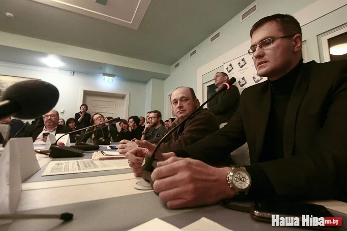 Ідэолаг Вадзім Гігін узяў удзел у дыскусіі разам з журналістамі Малішэўскім і Быкоўскім.