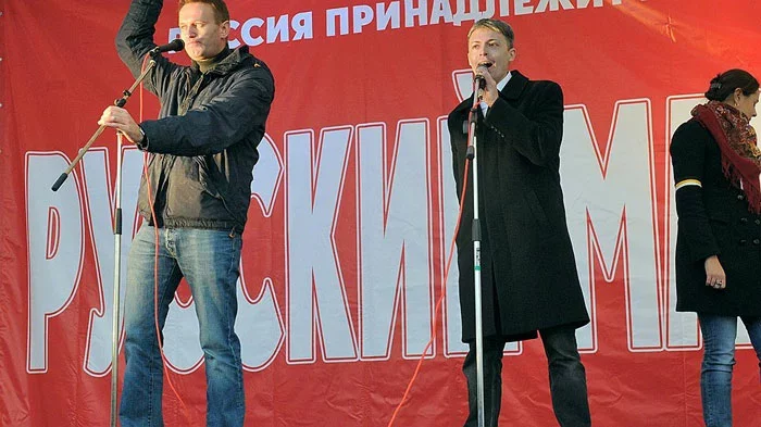 Аляксей Навальны наведвае «Русскіе маршы» з 2007 года. Фота Васілій Шапашнікаў/Коммерсант.