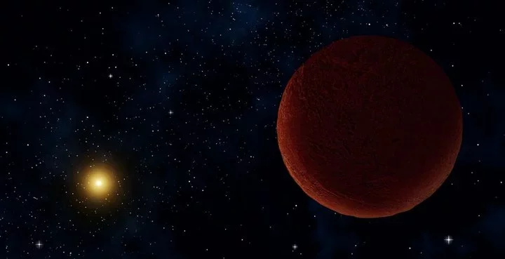 Планетарнае цела 2014 UZ224 ва ўяўленні мастака. Выява: Alexandra Angelich (NRAO/AUI/NSF)