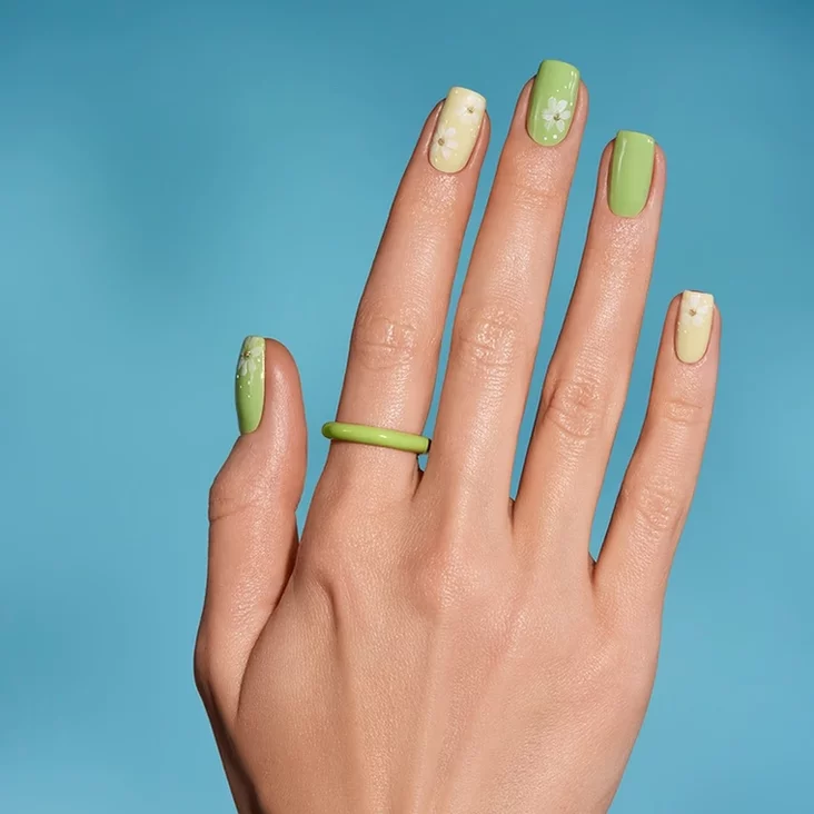 yellow and green nails