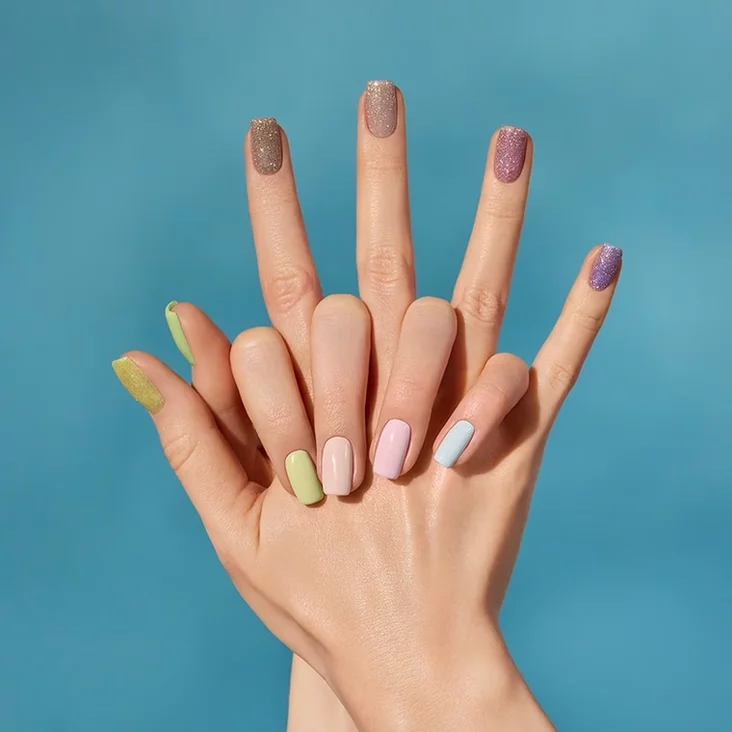 multi-colored manicure
