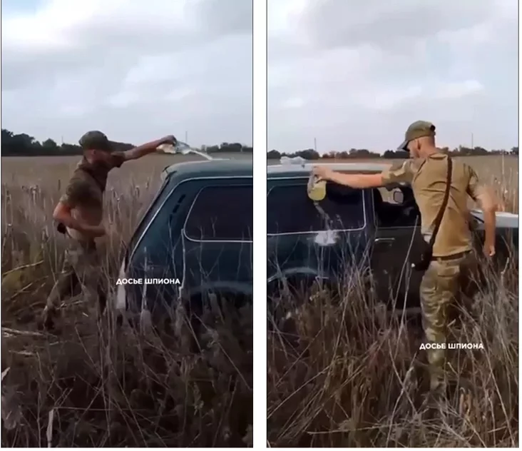 Russian soldier sets his car on fire on orders from commander Rośsijskij sołdat podžieh svoju mašinu po prikazu komandira Rasijski vajskoviec pa zahadu kamandzira padpaliŭ svoj aŭtamabil 