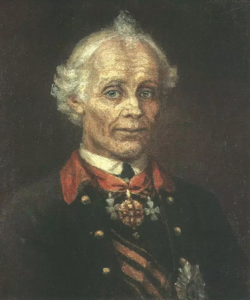 Суворов был кавалером трех степеней ордена Святого Георгия. Портрет Василия Сурикова.