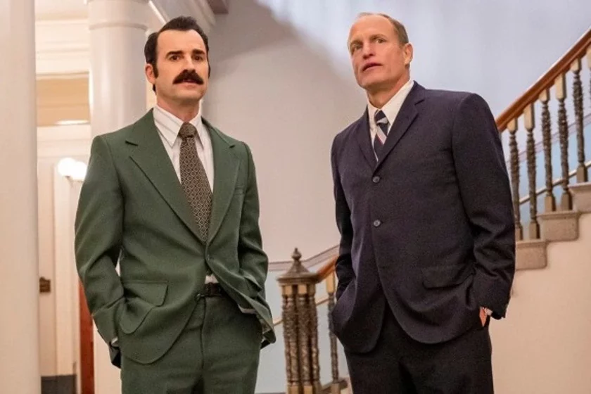 Justin Theroux and Woody Harrelson in White House Plumbers