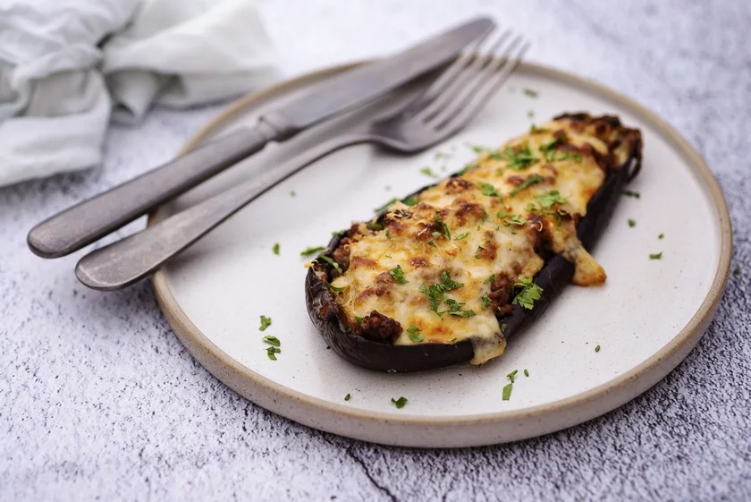 Mushroom-Stuffed Eggplant