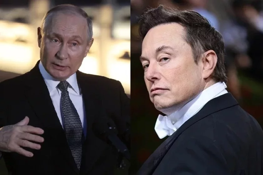 Vladimir Putin Elon Musk Uładzimir Pucin Iłan Mask Vładimir Putin Iłon Mask