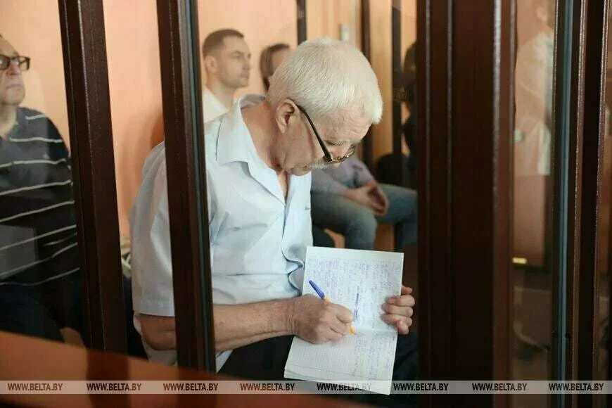 Рыгор Костусёв в суде. Фото: БелТА