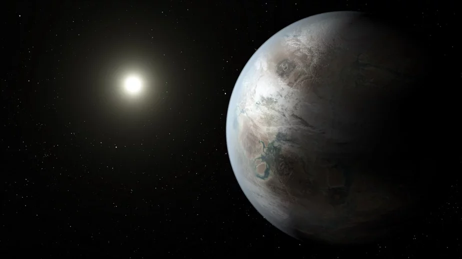 Кеплер 452B ва ўяўленні мастака. Выява: NASA/JPL-Caltech/T. Pyle