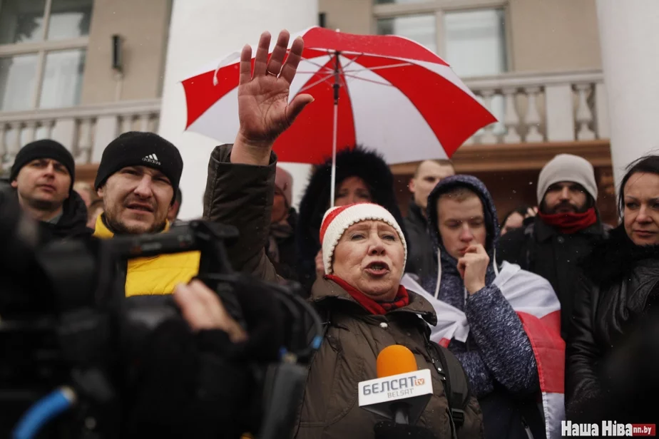 Татьяна Северинец во время митинга в Витебске. Фото Ирины Ареховской