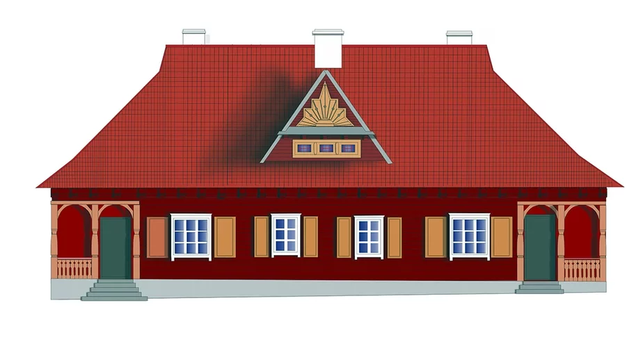 Типовой дом в закопанском стиле — 6 домов по улицам Габриэля Нарутовича и Юзефа Пилсудского. Изображение Вл. Скрабатуна.