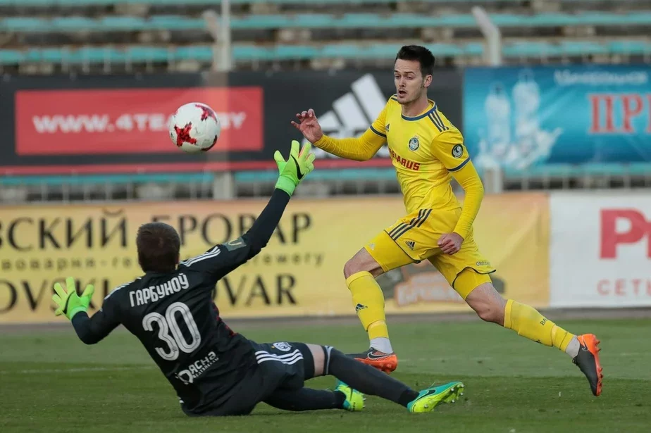 Мирко Иванич забил единственный гол в белорусском «классико». Фото ФК БАТЭ.