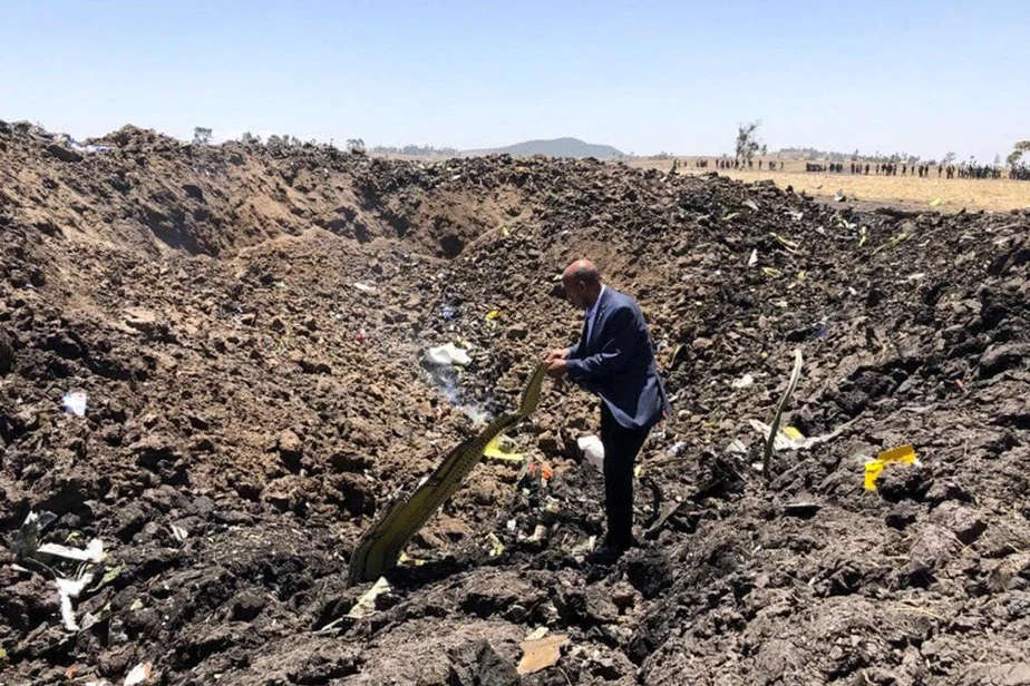 Место катастрофы. Фото Ethiopian Airlines.