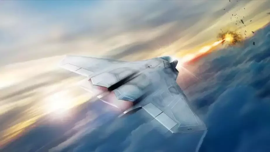 Концепция будущего боевого самолета, сбивающего угрозу лазером. Иллюстрация: корпорация Lockheed Martin
