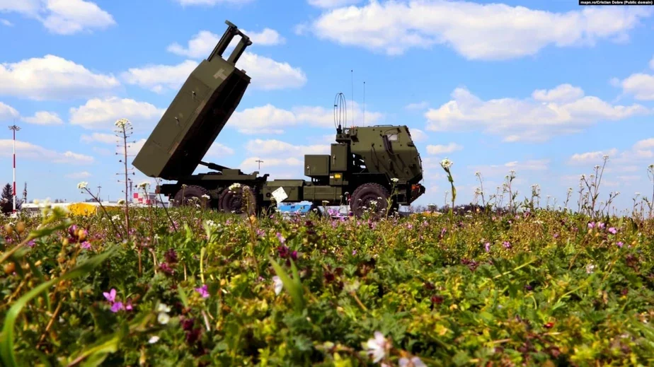 Ракетны комплекс сістэмы залпавага агню HIMARS. 