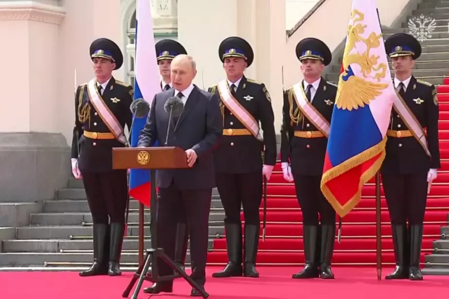 Выступление Владимира Путина перед военными 27 июня. Скрин видео