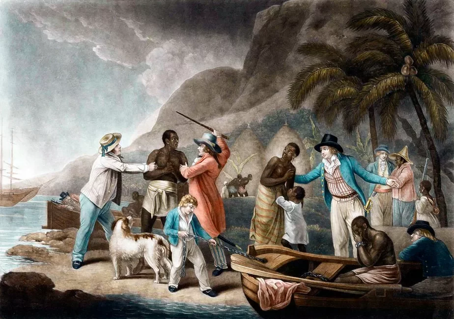 Ілюстрацыйная выява, на якой адлюстравана эпоха трансатлантычнага гандлю рабамі. Фота: Pictures from History / Contributor Getty Images