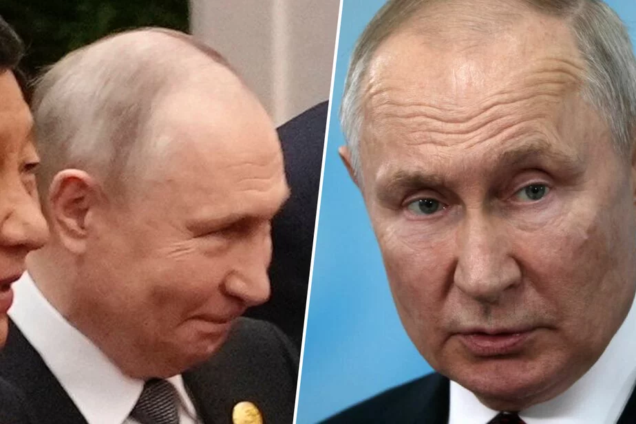 Владимир Путин в Пекине 17 октября 2023 года (слева) и в Бишкеке 13 октября 2023 года (справа). Фото: Suo Takekuma-Pool / Getty Images і Getty Images