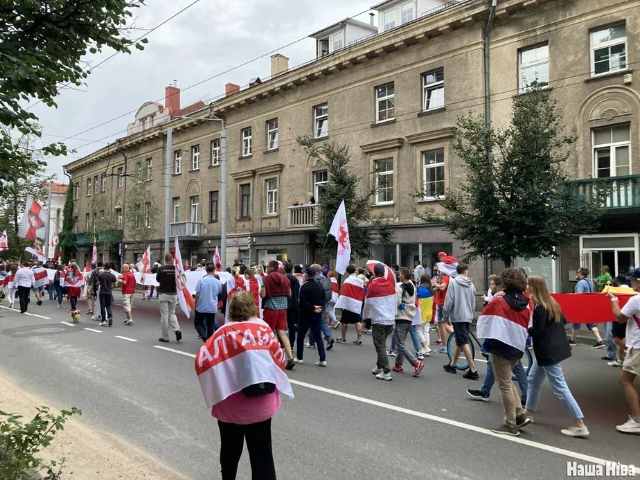 Шествие белорусов в Вильнюсе 9 августа 2023 года