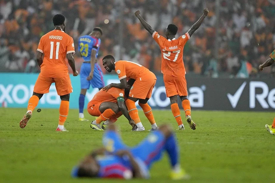 Кот д'ивуар празднует победу в полуфинале. Фото: Sunday Alamba / AP