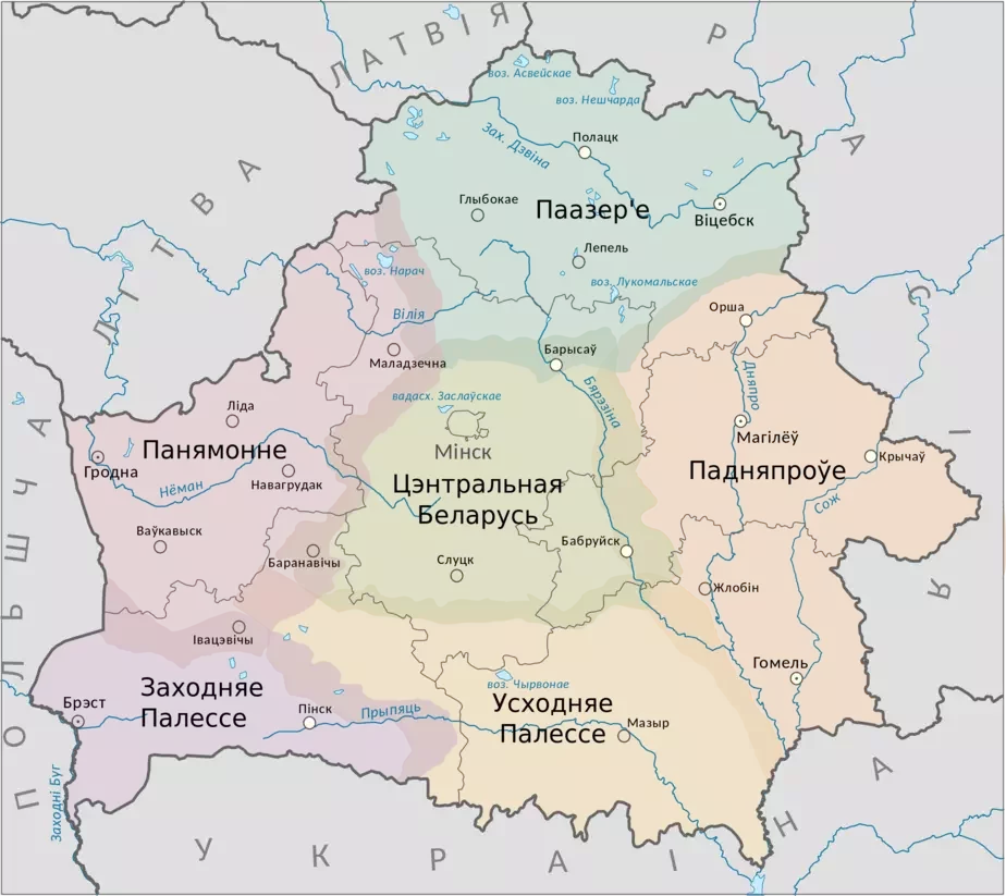 Историко-этнографические регионы по Титову. Фото: Wikimedia Commons