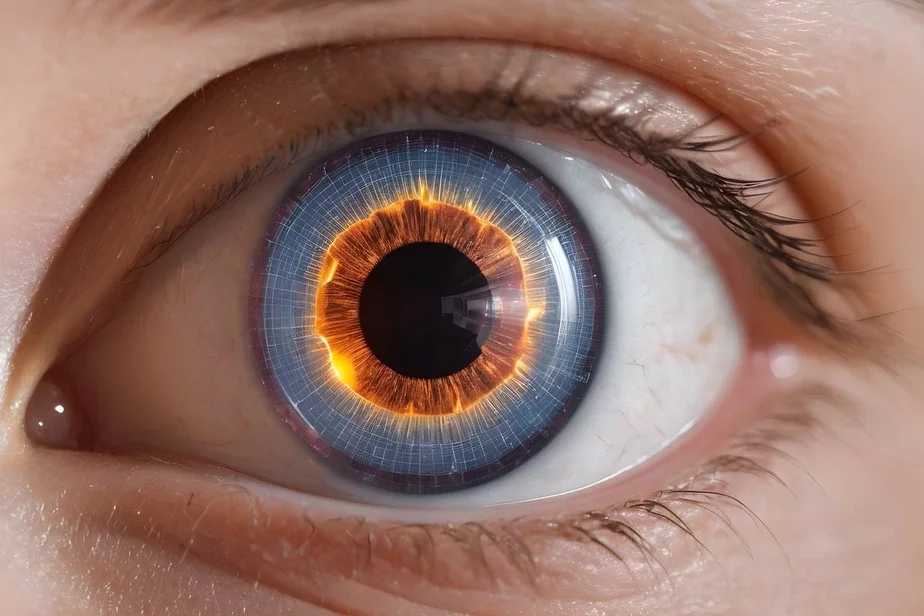 human eye with a lens made of solar panels чалавечае вока з лінзай з сонечных батарэяў человеческий глаз с линзой из солнечных батарей