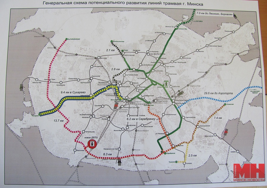 Транспорт на карте минска. Минский трамвай схема. Схема трамвайных маршрутов Минска. Схема транспорта Минск. План строительства метро Минск.