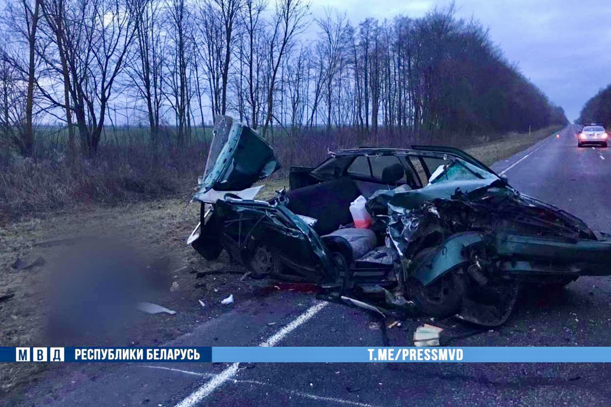 Двое молодых людей погибли сегодня ночью в ДТП под Березой